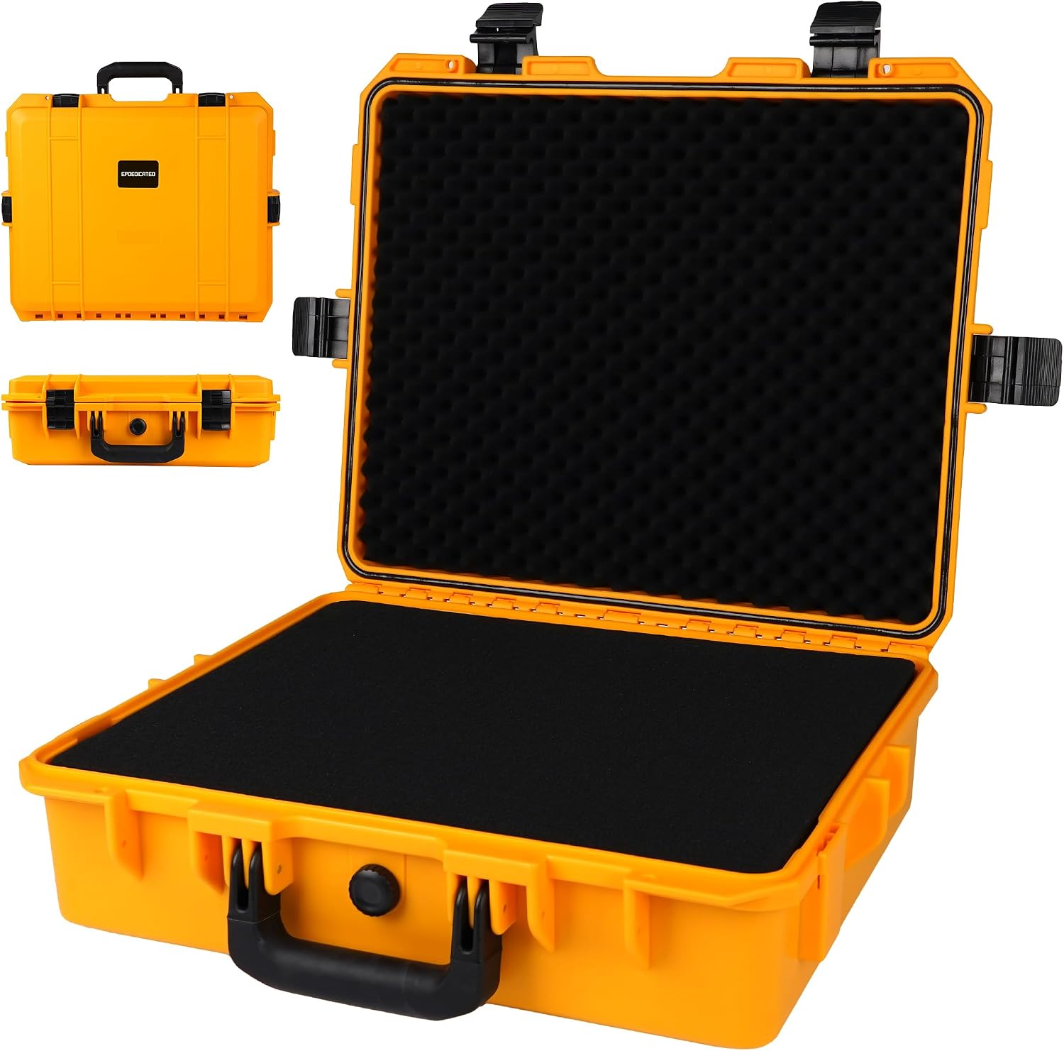 22 in IP67 Waterproof Hard Case with Foam for Camera & Drone Gear, Yellow