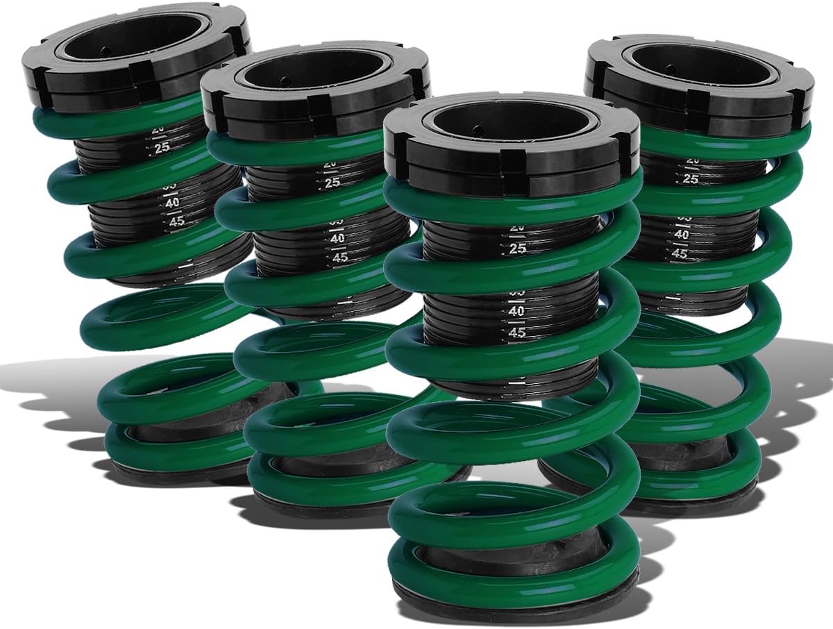 DNA MOTORING 4PCS Suspension Coilover Sleeves Spring Kit Compatible with 01-05 Civic, Green, COIL-HC01-GN