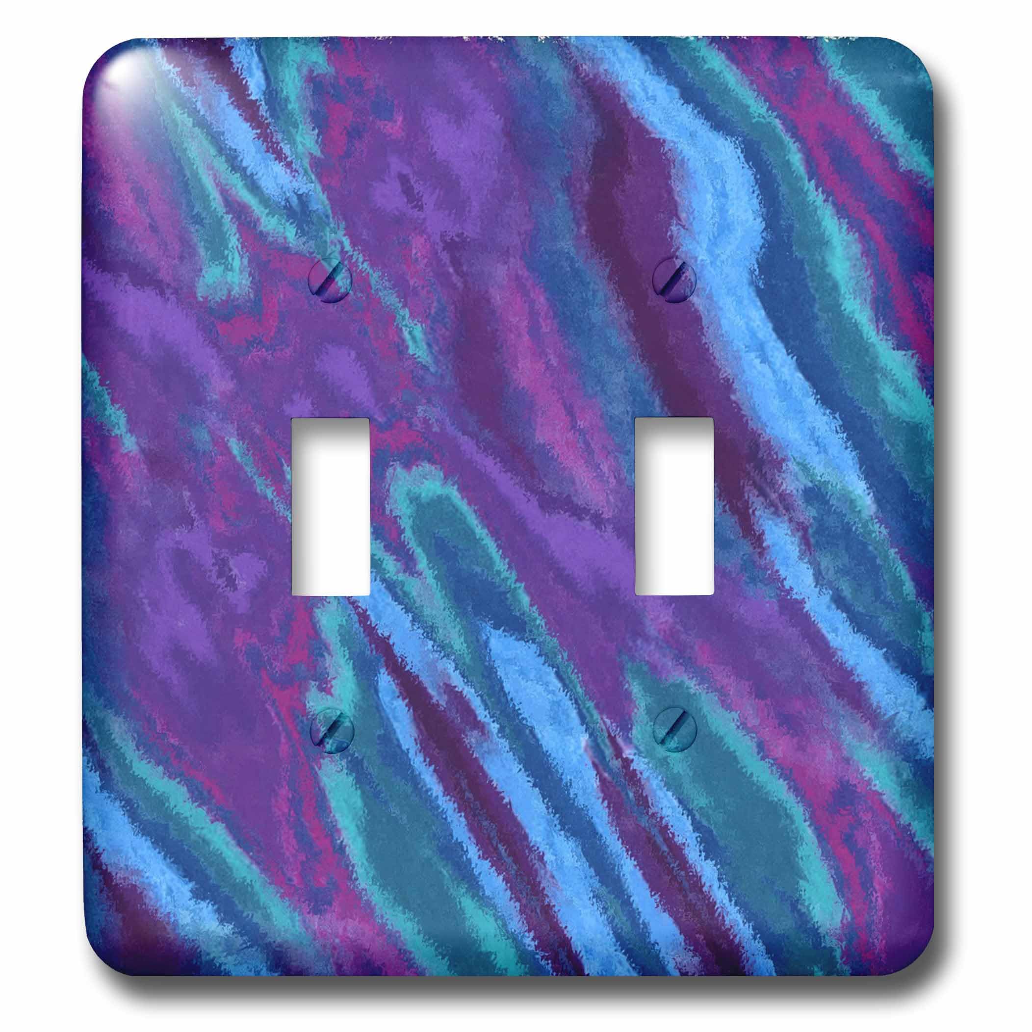 Interrupteur à bascule double violet et turquoise pour chambre moderne