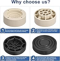 Vista 3 de uxcell Juego de 4 elevadores redondos para muebles, altura de 1.38 pulgadas, elevadores de cama ajustables para marco de cama, mesa, escritorio