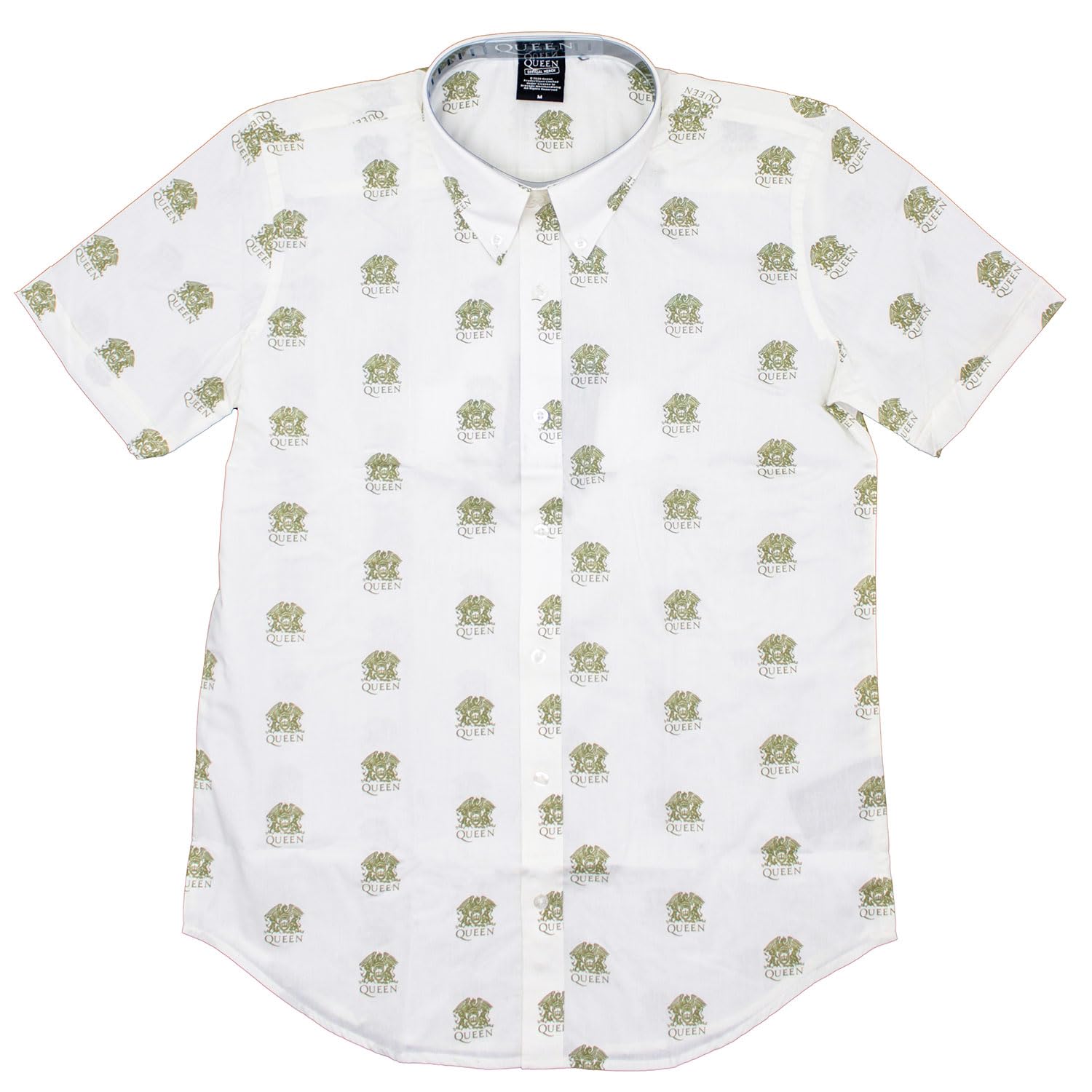 Queen Shirt Classic Crest Band Logo All Over Print Official Mens White M