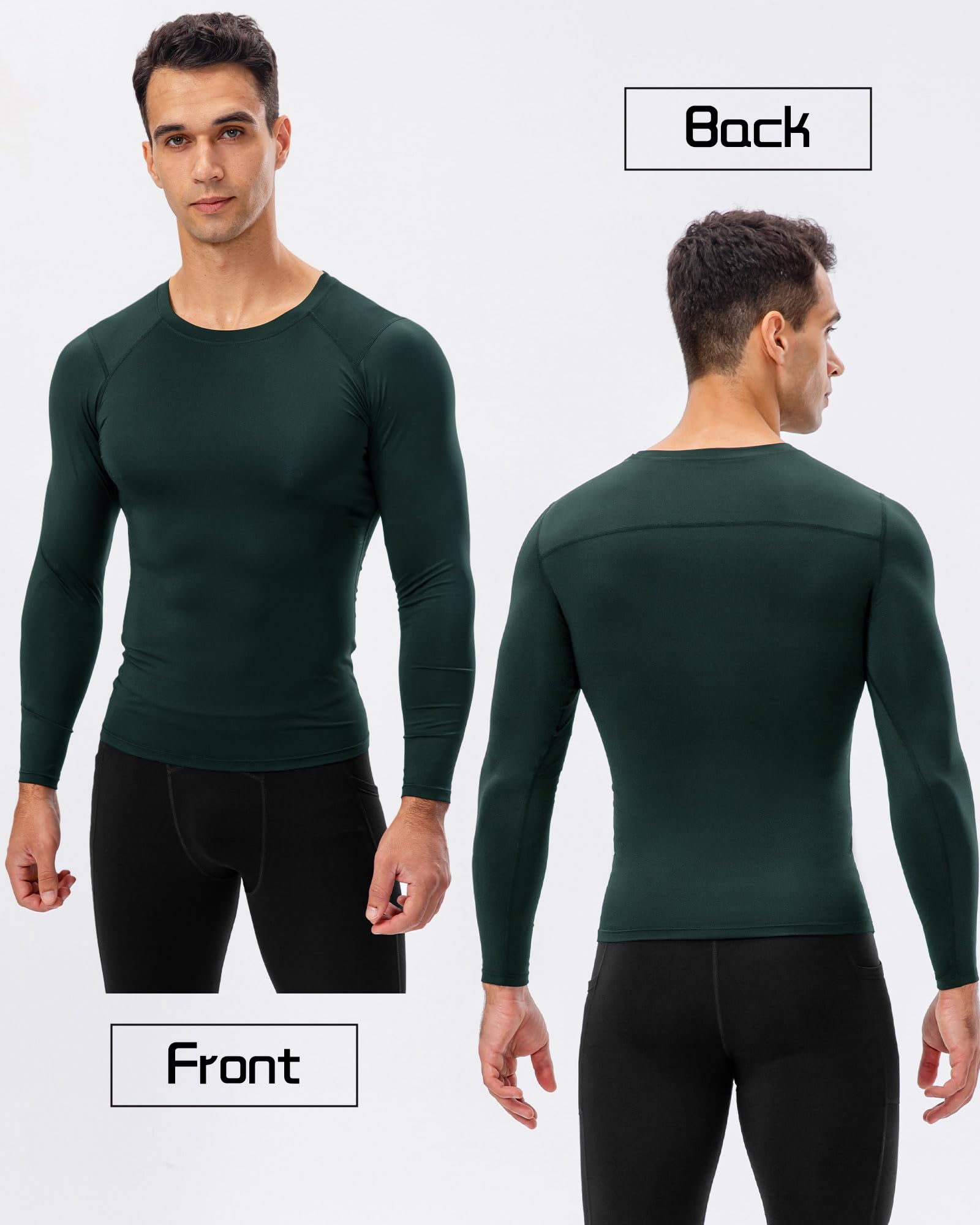 Maillot de compression à manches longues pour homme - Couche de base athlétique pour course à pied, basket-ball, cyclisme