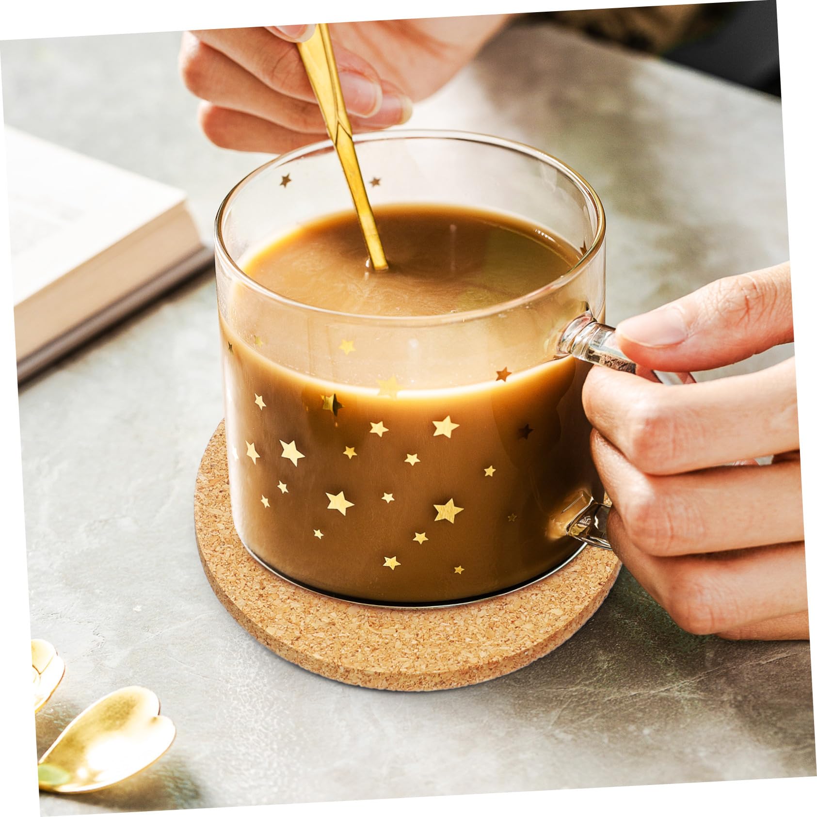 VALICLUD Lot de 100 sous-Verres Ronds en Liège, 90 x 3 Mm, Isolants Thermiques Et Antidérapants pour Tasses, Théières Et Récipients