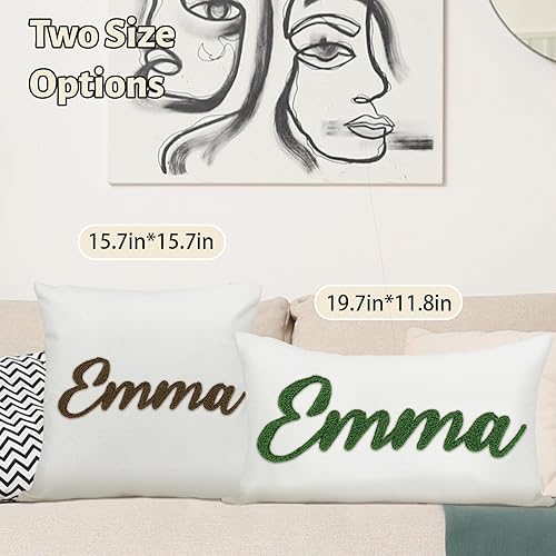 Miniatura 3 de Almohada lumbar con nombre bordado personalizado, funda de almohada con monograma personalizado, regalo para niñas, parejas, mujeres, almohadas