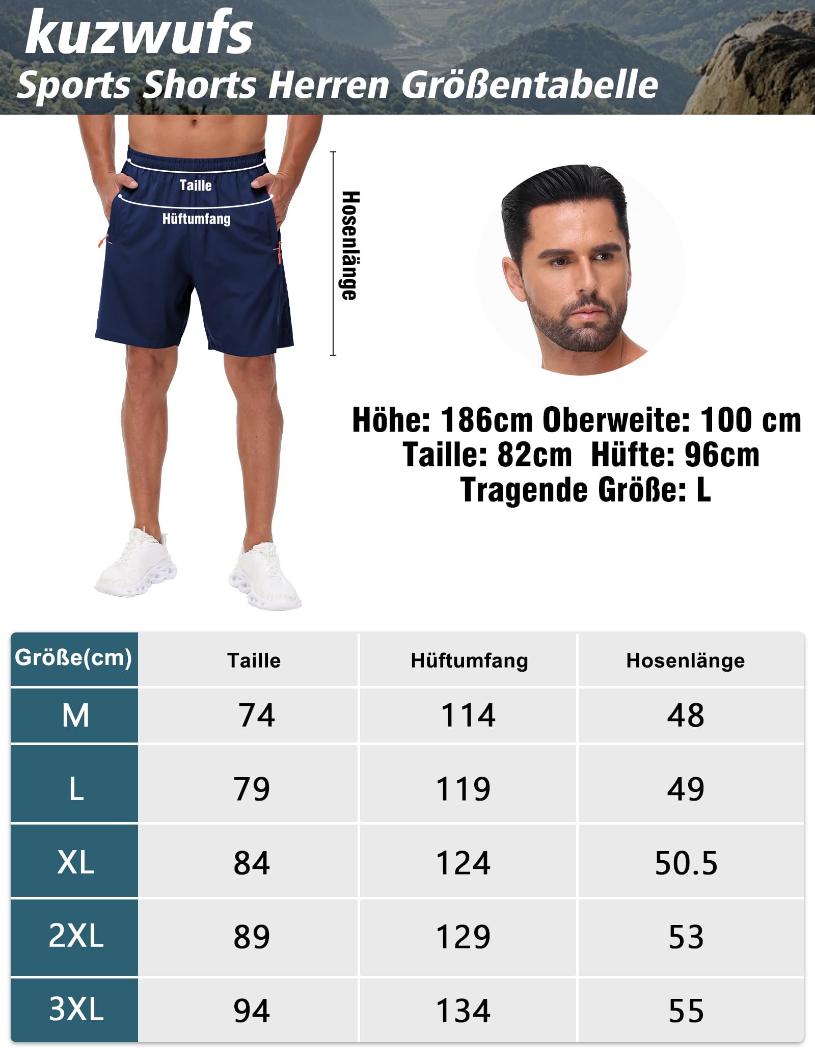 Short De Sport Homme Lot De 2 Séchage Rapide Course d'Entraînement Court Pantalon Fitness Gym Short Avec Poches Zippées - 3