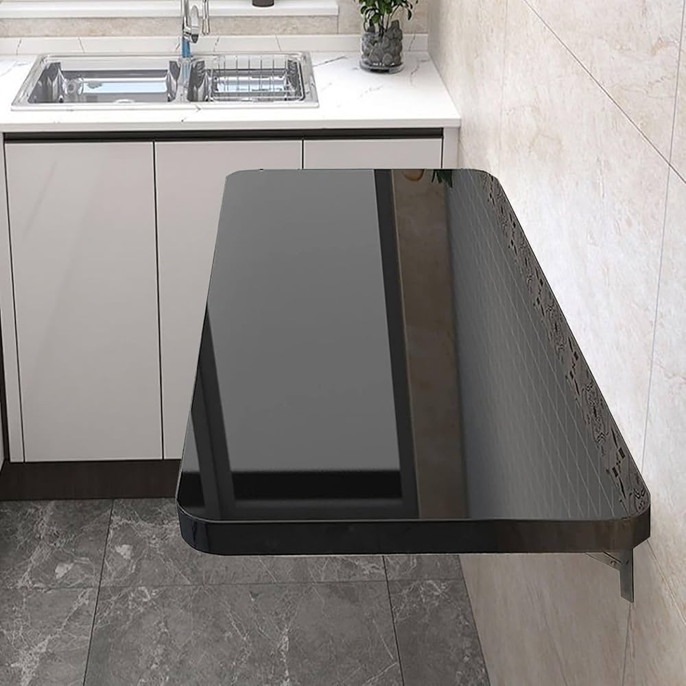 折りたたみ式ダイニングテーブル ドロップリーフダイニングテーブル 収納家具　黒 Amazon｜折りたたみダイニングテーブル ドロップリーフテーブル