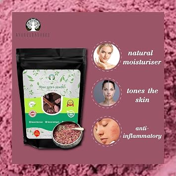 AYURVEDASHREE Rose Petals Powder 100 Gm | Rosa centifolia Natural Face Packs & Facial Mask Formulations | 100% Pure | Chemical-Free | Preservative-Free | No Artificial Color | Natural Skin Toner