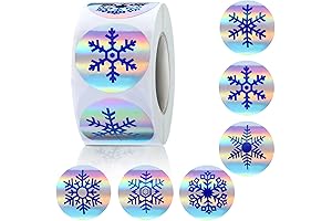 Sparkling Snowflake Stickers Roll for Festive Cheer