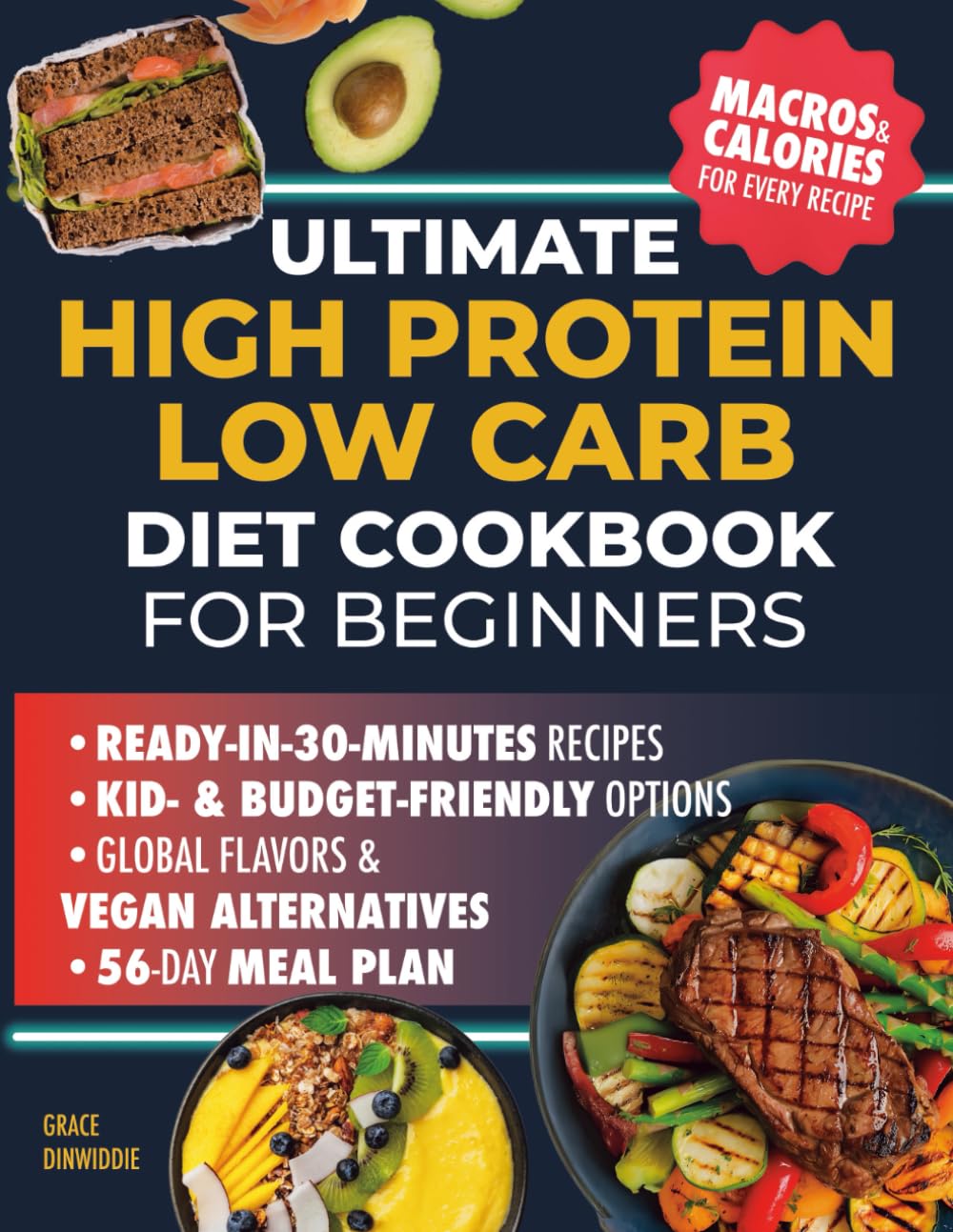 Ultimate High Protein Low Carb Diet Cookbook for Beginners: Tasty and Quick Low Carb Meals to Burn Fat, Crush Cravings and Feel Great While Staying