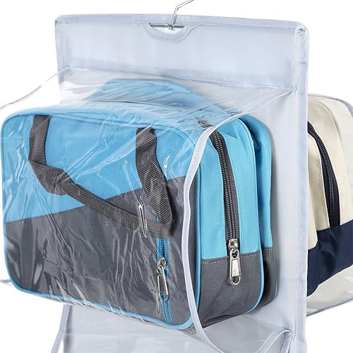 Miniatura 5 de XPSSJMU Organizador de almacenamiento para colgar en la puerta del armario, 10 bolsillos, plegable, para bolso, bolso, organizador colgante de