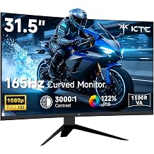 KTC 32 Inch Curved Gaming Monitor, FHD 1080p 165Hz Curve Monitor, H32S17C | 1500R, 1ms MPRT, Adaptive Sync, 122% sRGB, DP/HDMI, Tiltable, Eye Care, VESA, HDR10 for Gaming Home Office Business