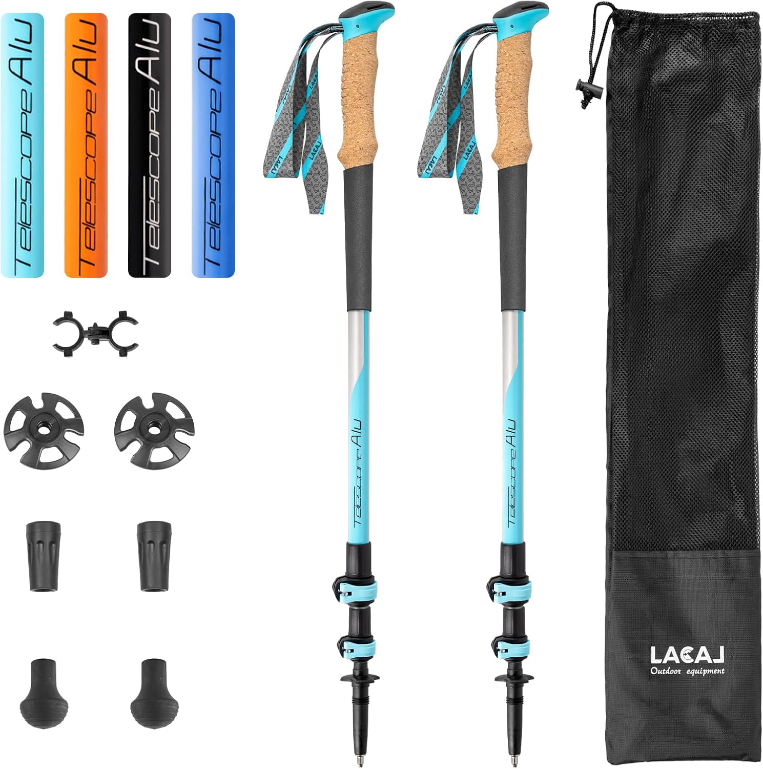 Hiking Poles, Ultra-Light Telescopic Trekking Poles,Portable Walking Sticks with Adjustable Height for Men and Women(Organge)