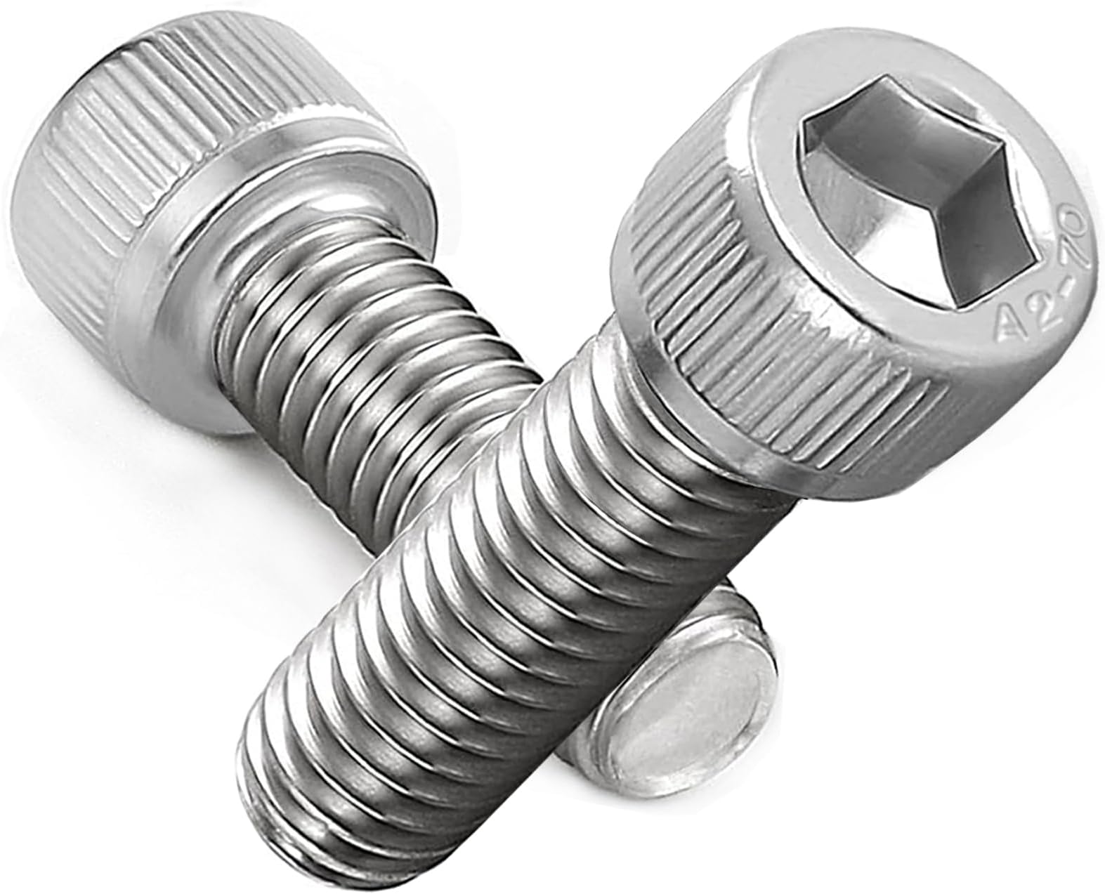 AMLOOPH M6 Screws, M6 X 20mm Allen Socket Head Cap Screws/Bolts - 6mm Diameter Fully Threaded M6 Bolts 20mm A2 Stainless Steel Long Hex Socket Bolt Coarse (Pack Of 20）