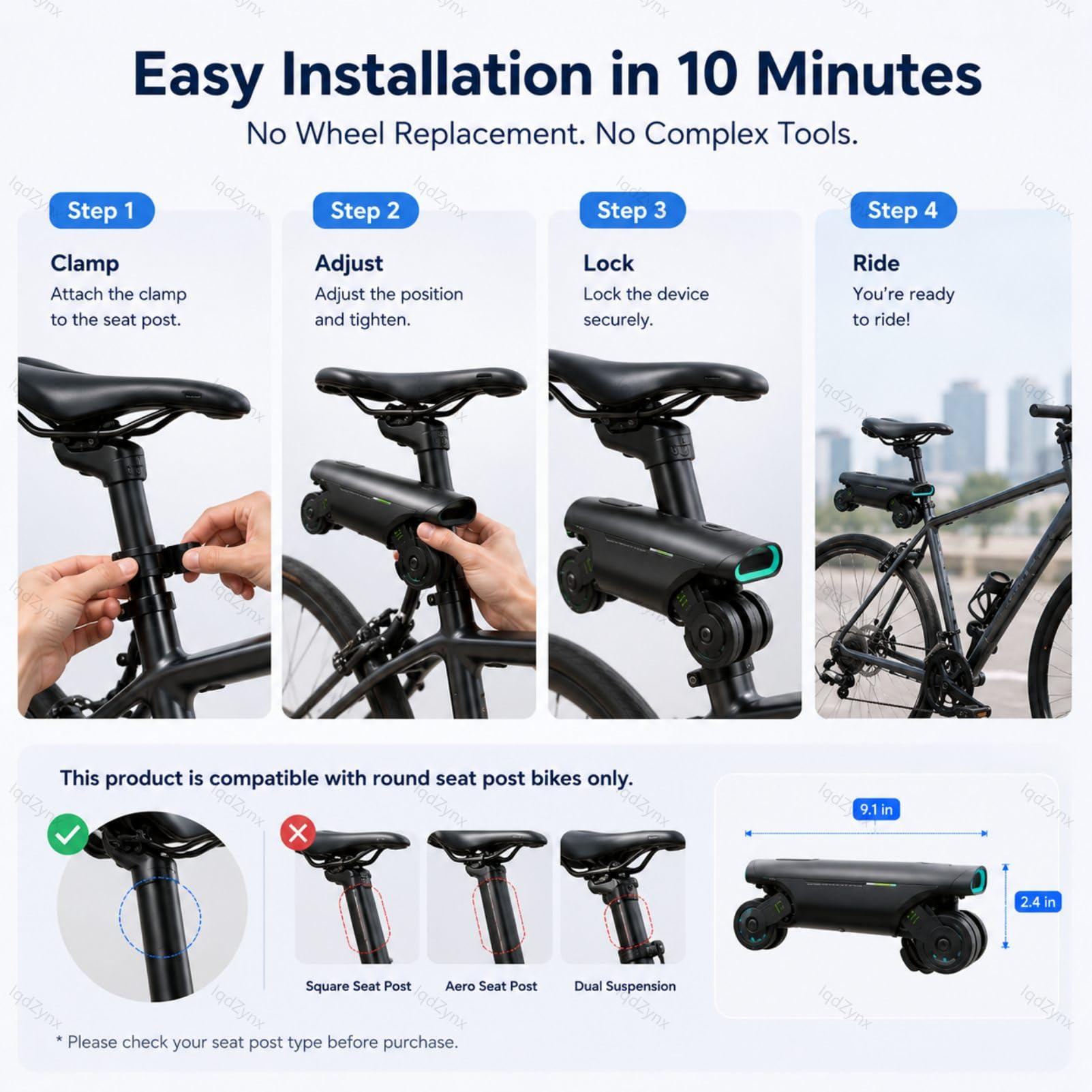 Kit de conversión para Bicicleta eléctrica, potenciador de Bicicleta con Control por aplicación, Motor de 200 W, autonomía de 50 km, Kit de Asistencia al pedaleo para desplazamientos Diarios