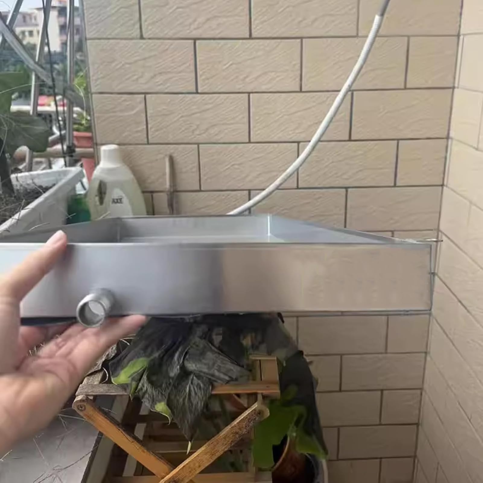 Miska odpływowa, trwała blacha odpływowa kondensatu do HVAC ręcznie spawana do użytku wewnątrz/na zewnątrz, 50 x 70 cm, szczelna, łatwa instalacja