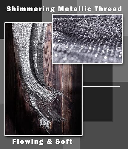 Miniatura 5 de Chales metálicos brillantes y envolturas con hebilla, para vestidos de noche, fiestas, bodas, novias, damas de honor