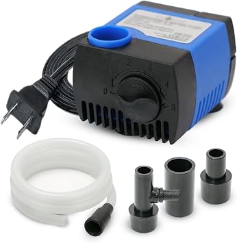 80 GPH Submersible Water Pump - Adjustable Quite Aquariums, Fountains, Hydroponics, and Pond Pump, 2.25 ft Lift, 4.5W - 4 Pack
