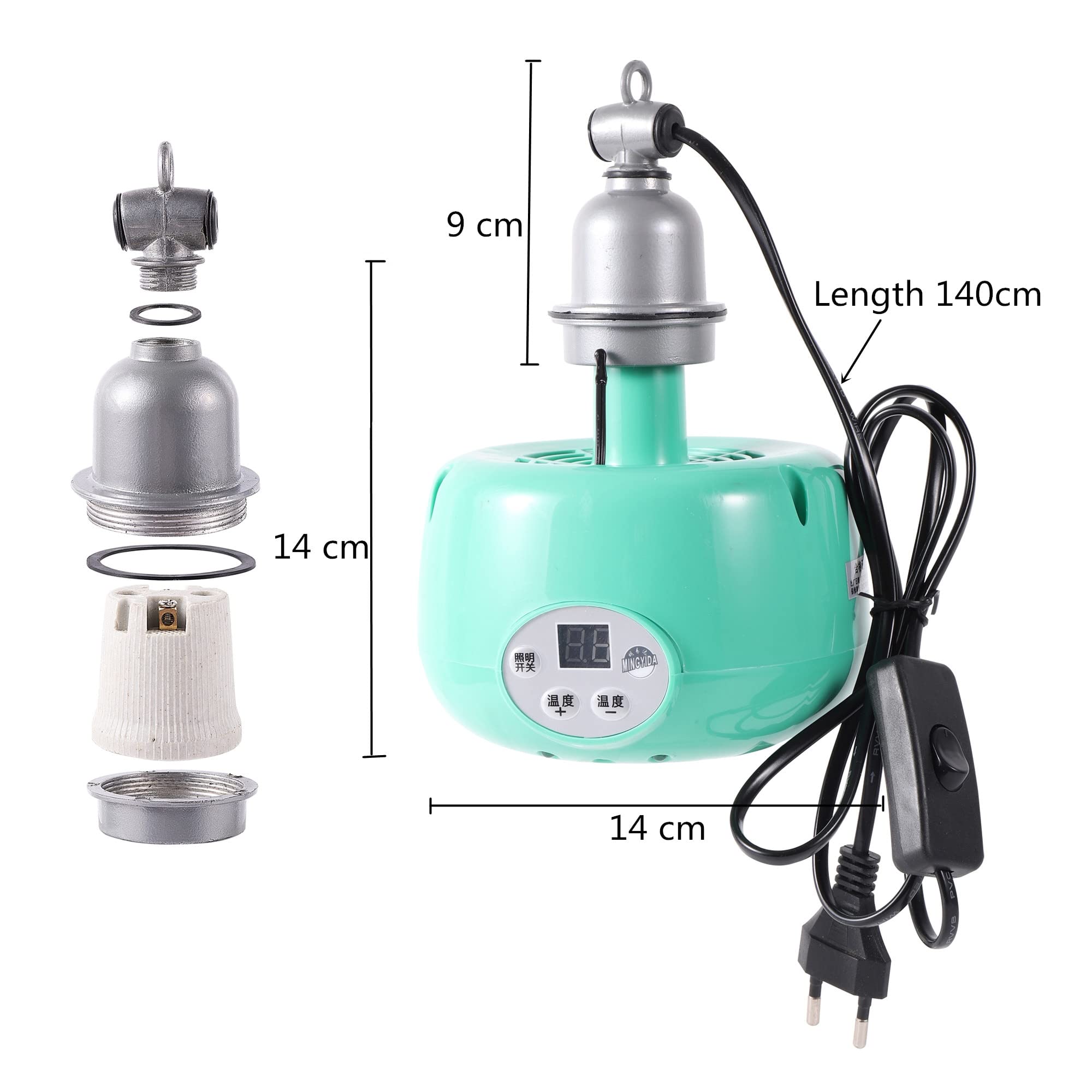 Pet Lampada di Riscaldamento Animale Luce Calda Pollo Regolatore di Temperatura Termostatico Riscaldatore Rettile Scatola di Riscaldamento lampada 220 V 300 W (Color : Bianca)