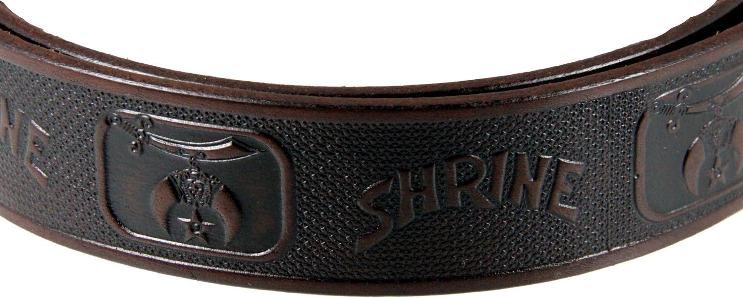 1010003 Genuine Leather Brown Shrine Crescent and Scimitar Belt Sizes 32-60