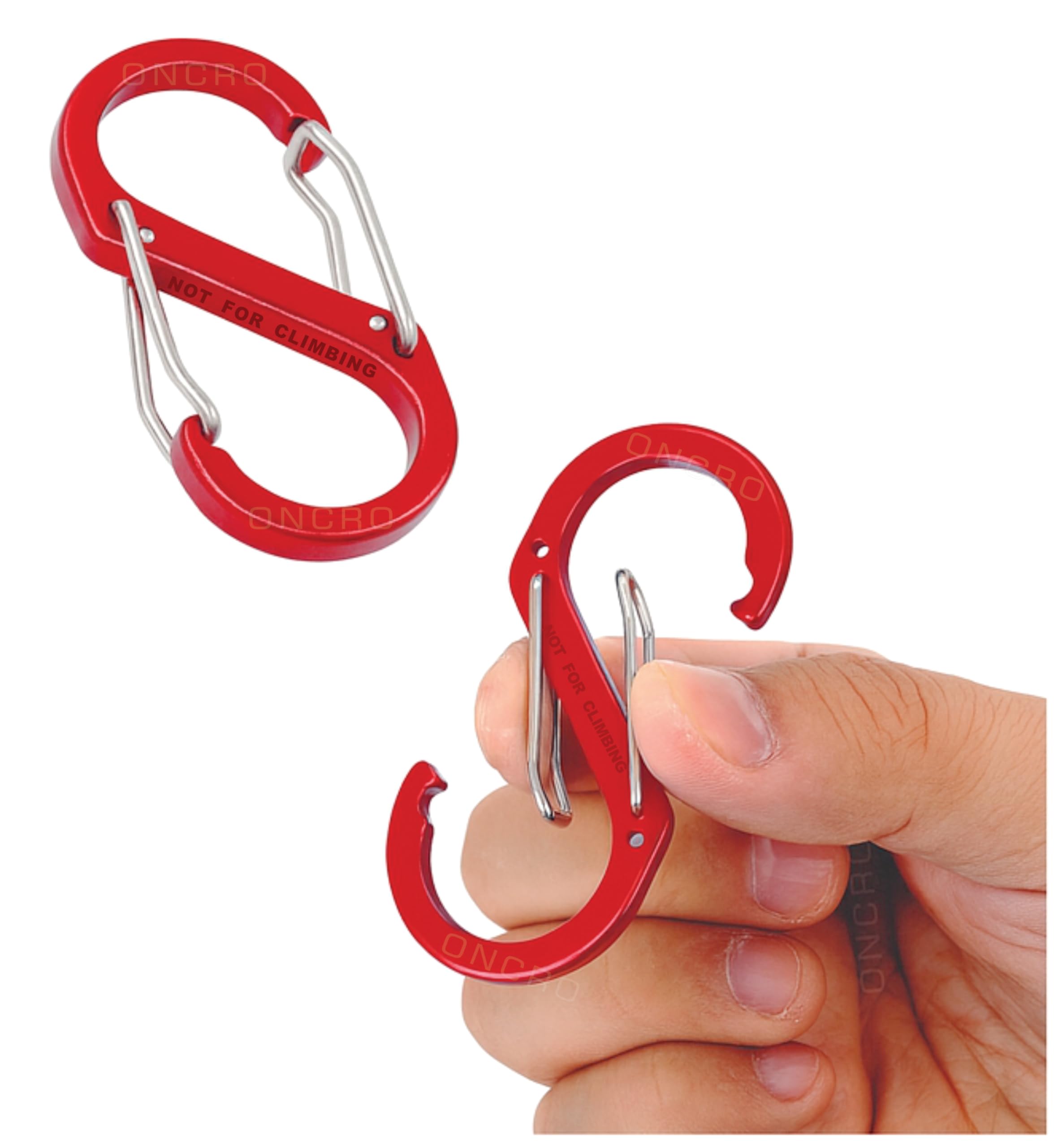 ONCRO® Strong Lightweight Carabiner Clip Hooks S Shape Dual Quick Release Lock 2 inch 50 mm Keychain Spring Snap Backpack Buckle Outdoor Camping Cycling Bike Hiking Fishing Keyring S Hooks 50mm-image-26