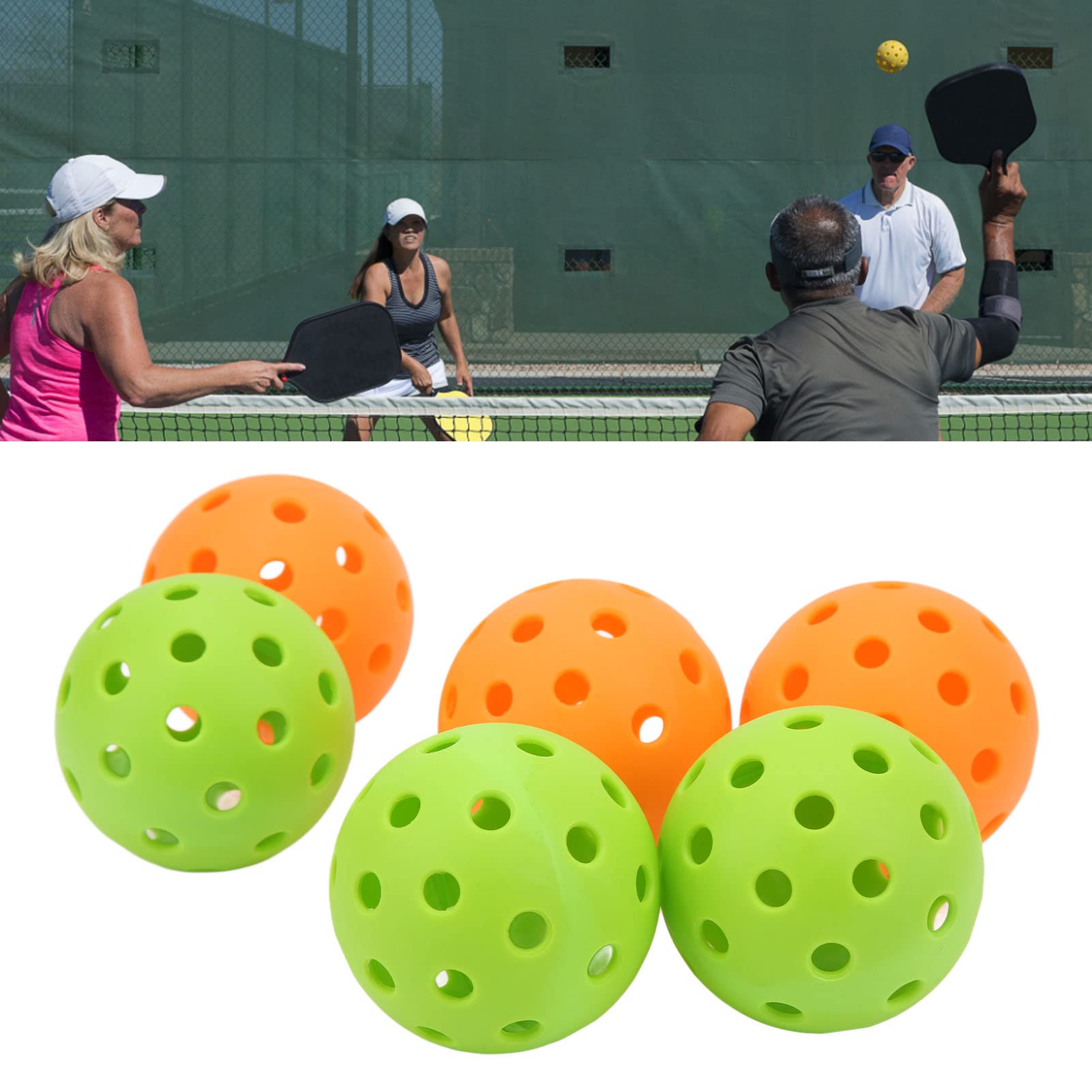 Lot De 5 Balles De Pickleball 40 Trous – Usage Intérieur Et Extérieur – Entraînement – Sans Marque