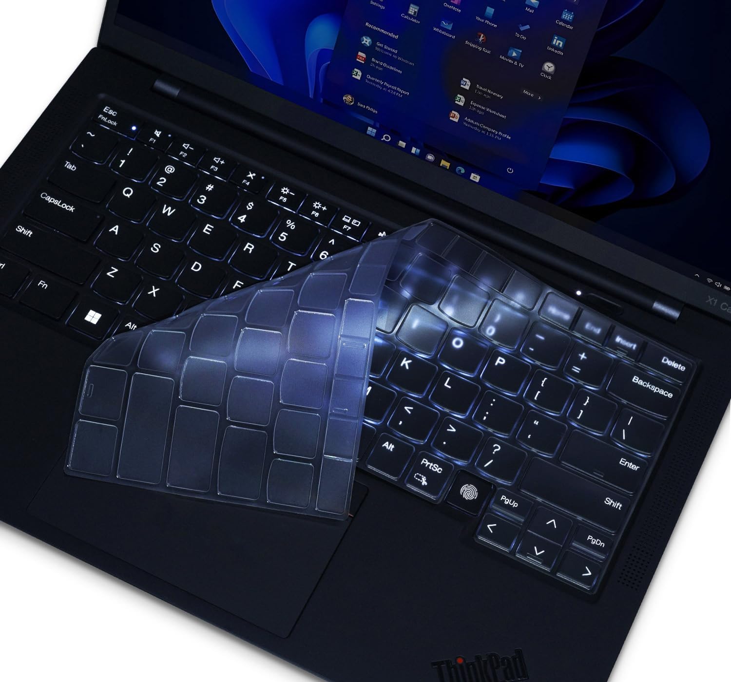 CASEDAO Keyboard Cover Skin for Lenovo ThinkPad X1 Carbon 14" Gen 13/12, Black, TPU, Compatible with 2025/2024 Lenovo ThinkPad X1 Carbon 14" 13th/12th Gen