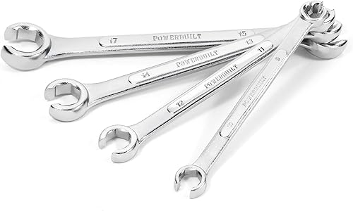 Miniatura 26 de Powerbuilt Juego de herramientas de llaves combinadas, 7 tamaños SAE, llaves hexagonales de extremo abierto y Z-Drive, desplazamiento de 15 grados