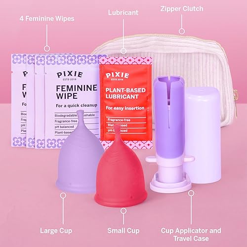 Miniatura 2 de 2 Copas Menstruales y Aplicador en Paquete - Sin Metales ni Toxinas - 100% Silicona de Grado Médico - La Copa Menstrual Reutilizable Más Suave - Se