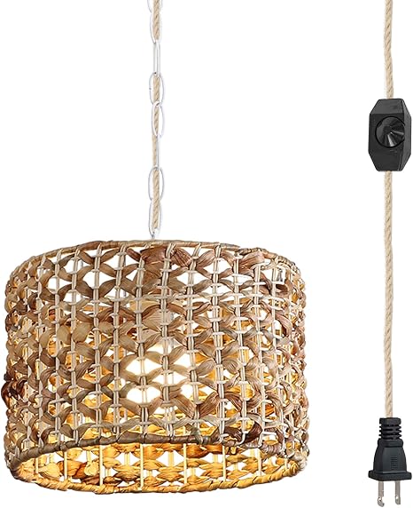 Hanging Swag Ceiling Lamp Twine Natural 
