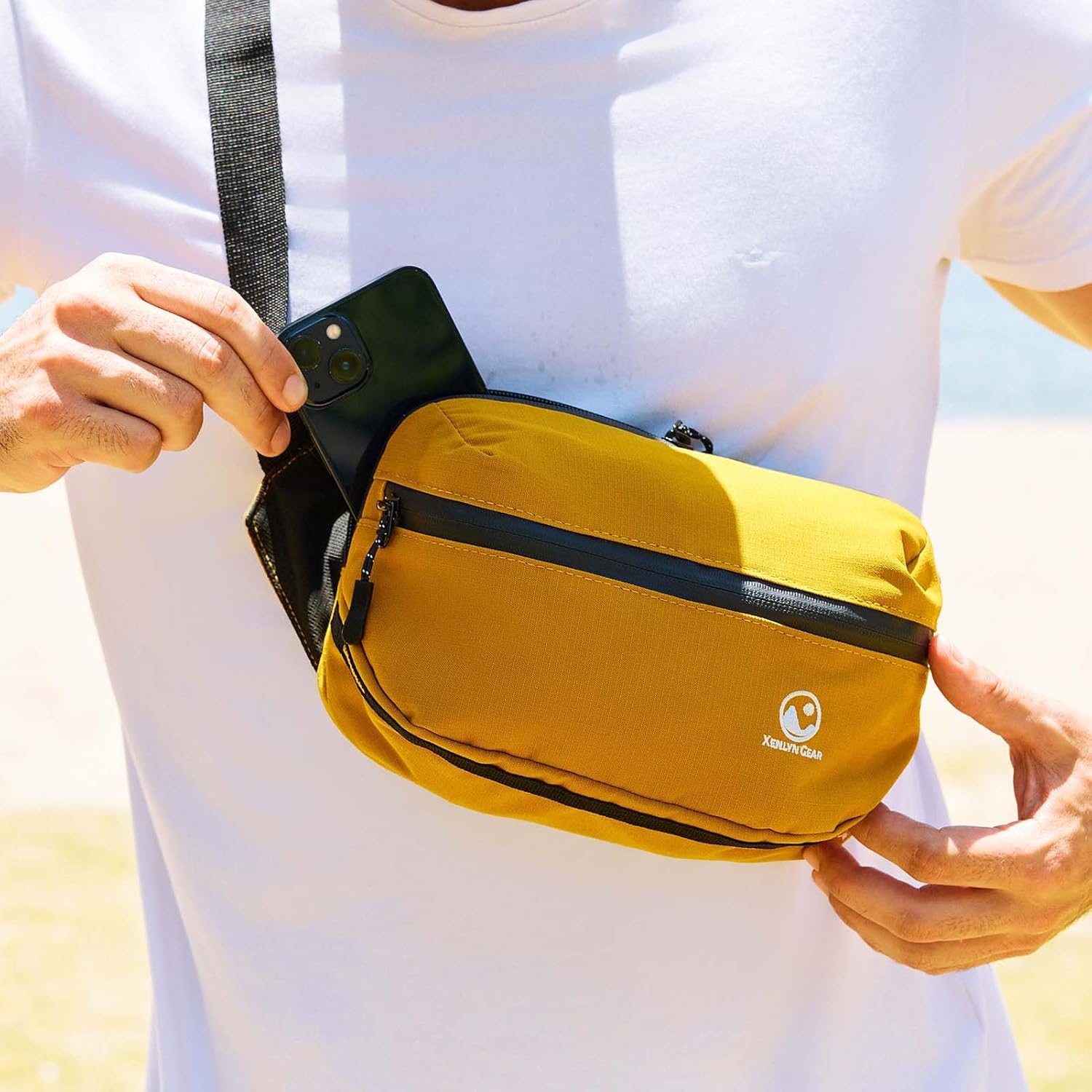 2L Fanny Pack for Women Men, Water-Resistant Waist Pack Crossbody Belt Bag Lightweight Adjustable Strap for Travel Running Hiking Walking Cycling Workout Outdoor - Image 9