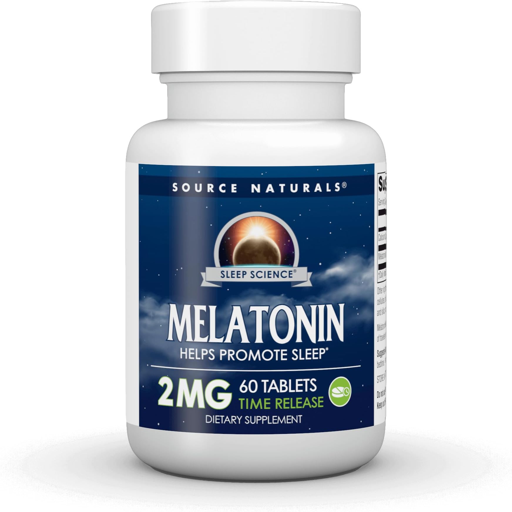 Source Naturals Melatonin, Helps Promote Sleep*, 2 mg - 60 Time-Released Tablets