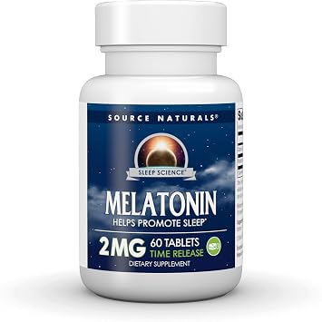 Source Naturals Melatonin, Helps Promote Sleep*, 2 mg - 60 Time-Released Tablets