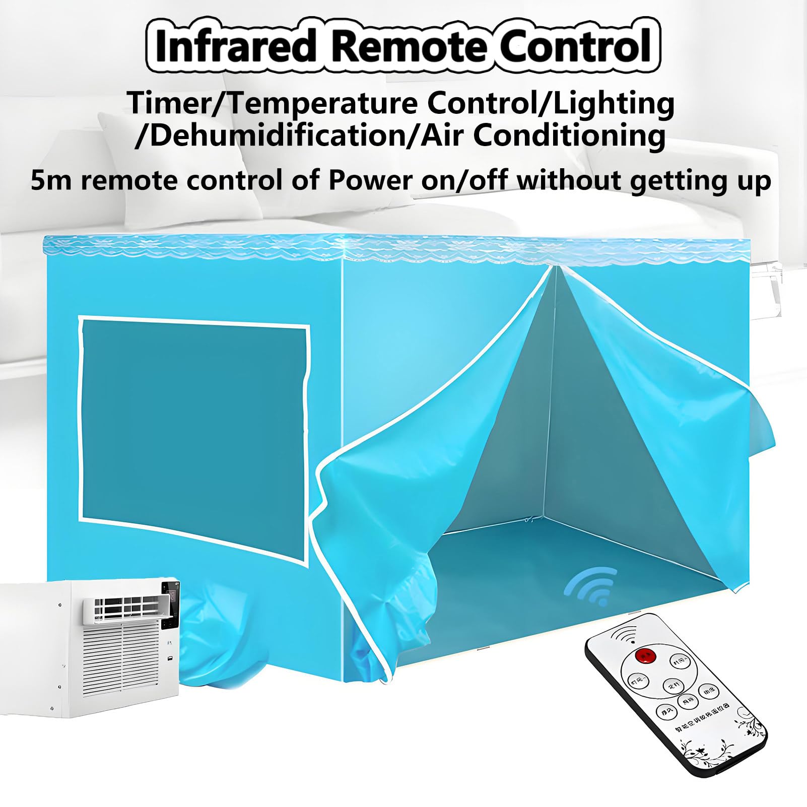 Mini Condizionatore d'Aria Portatile a Inverter 280 W Risparmio Energetico Telecomando Touch/Remoto Raffreddatore d'Aria Mobile Silenzioso con Timer 1 a 12 Oare Raffredda Fino 5-8㎡