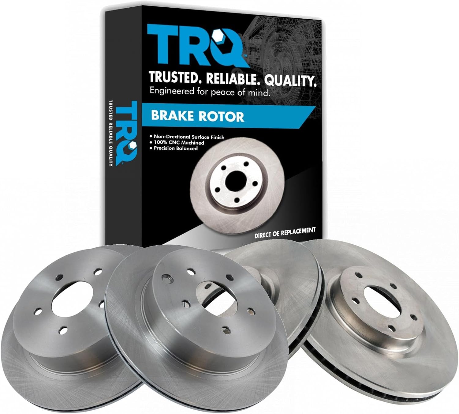TRQ Front & Rear Brake Rotors Set Compatible with 2003-2014 Nissan Murano