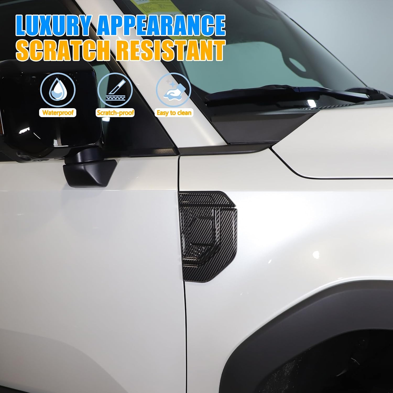 Car Fender Air Vent Trim Sticker Compatible with Toyota Land Cruiser Prado 250 J250 LC250 /Le-x-us 2024 2025,Car Side Vent Cover Hood Intake Bezel Trim,Side Scoop Hood Sticker Car Exterior Accessories