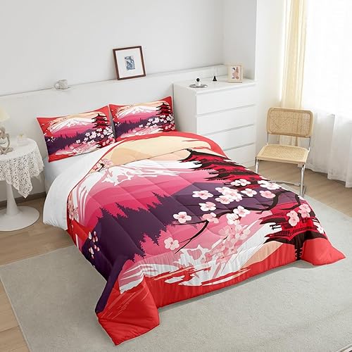 Miniatura 10 de Erosebridal Yin Yang - Juego de ropa de cama tamaño individual, juego de edredón de estilo japonés para niños y niñas, chismes Koi pareja de peces,