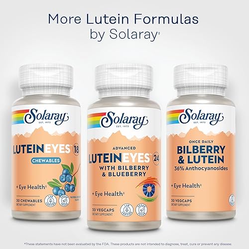 Miniatura 10 de Solaray Advanced Lutein Eyes 24 mg con extracto de arándano y extracto de arándano suplemento de apoyo para la salud ocular y macular que
