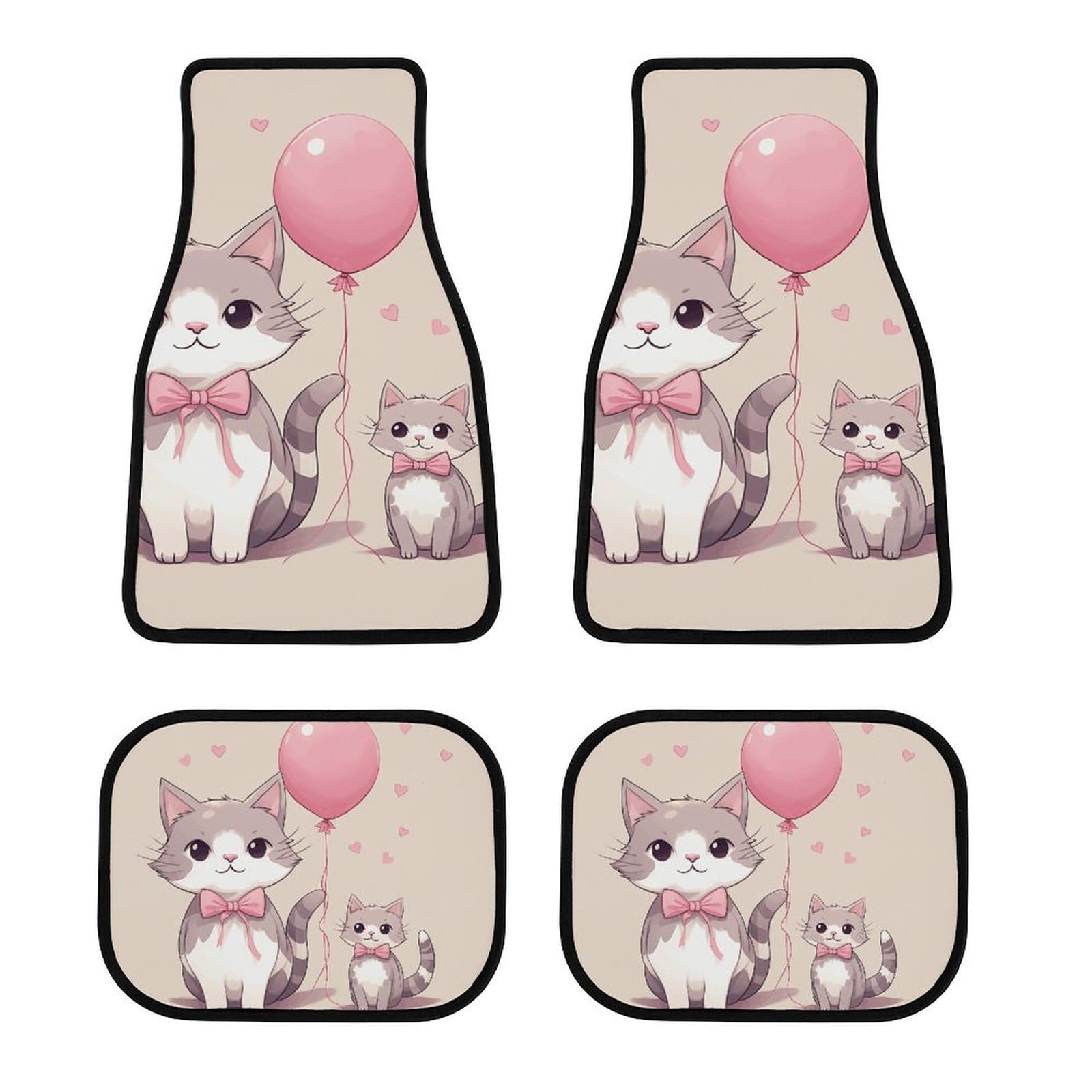 Tapis de sol voiture en forme de cœur et chat finition durable - 8