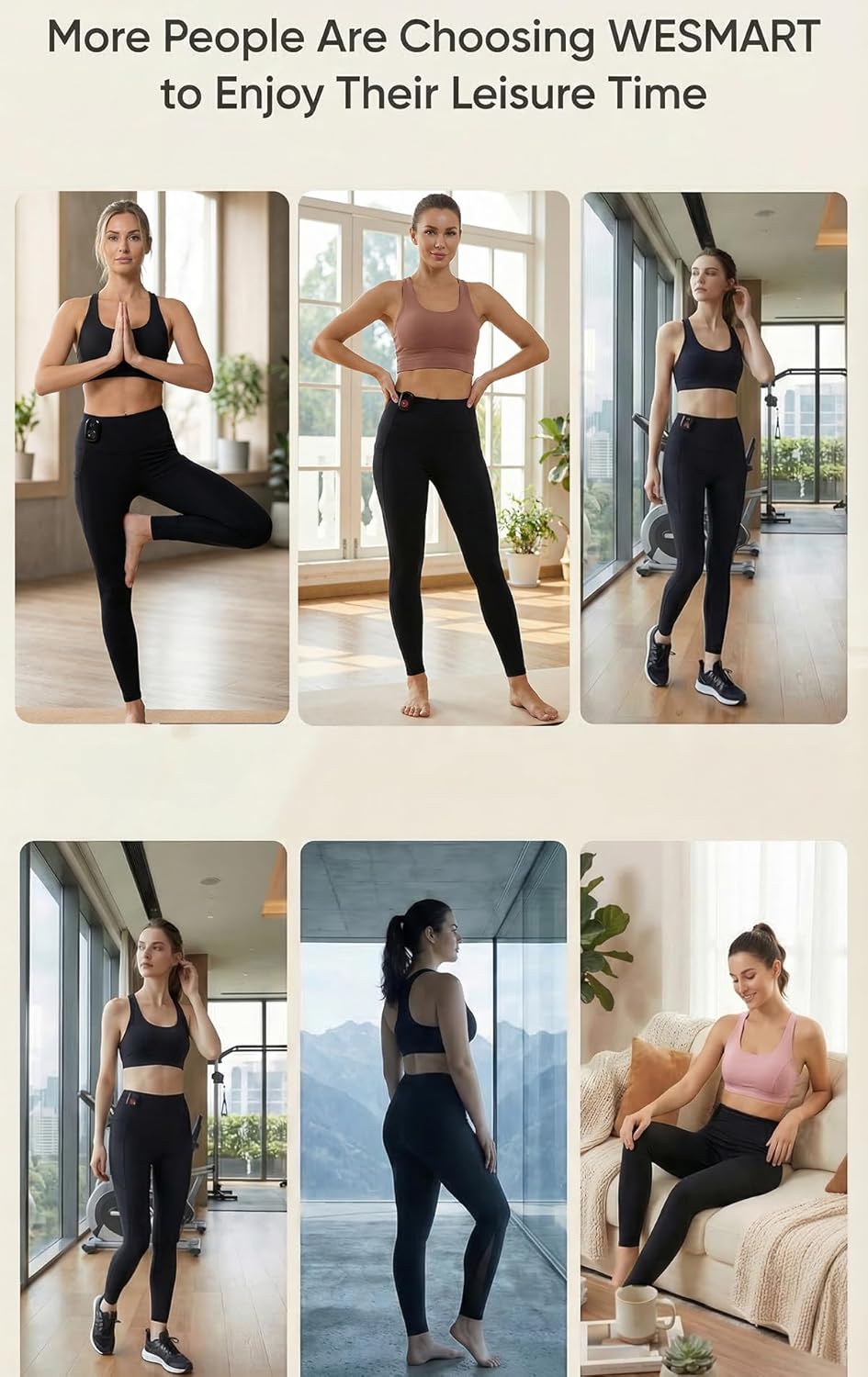 EMS Workout Leggings for Women, Muscle Stimulator Training Pants for Abs & Thigh Workout, Fitness Training Leggings