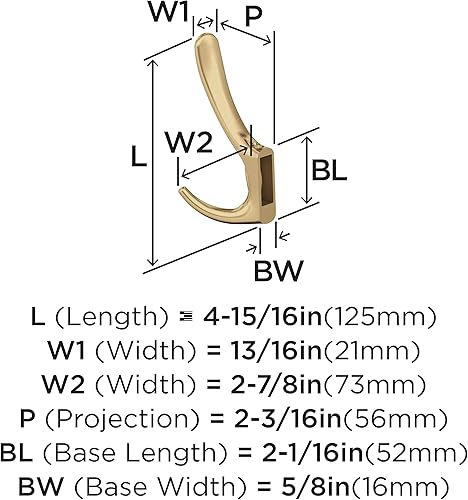Miniatura 4 de Amerock HBX37013CZ - Gancho decorativo de pared de triple punta, color bronce champán para abrigos, sombreros, mochilas, bolsos, ganchos para baño,
