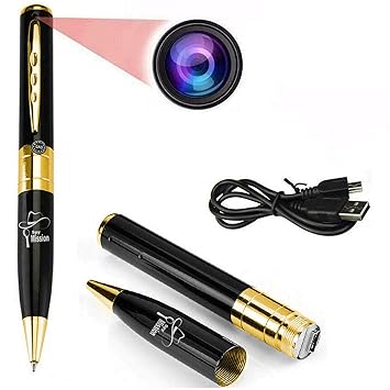 Spy Mission Spy Cameras Portable Mini Pen Camera Video Audio Recorder,2022 New Version HD Small Security Camera Series-1 Hidden Recording Device for Indoor and Outdoor,SD Card Support max 32GB
