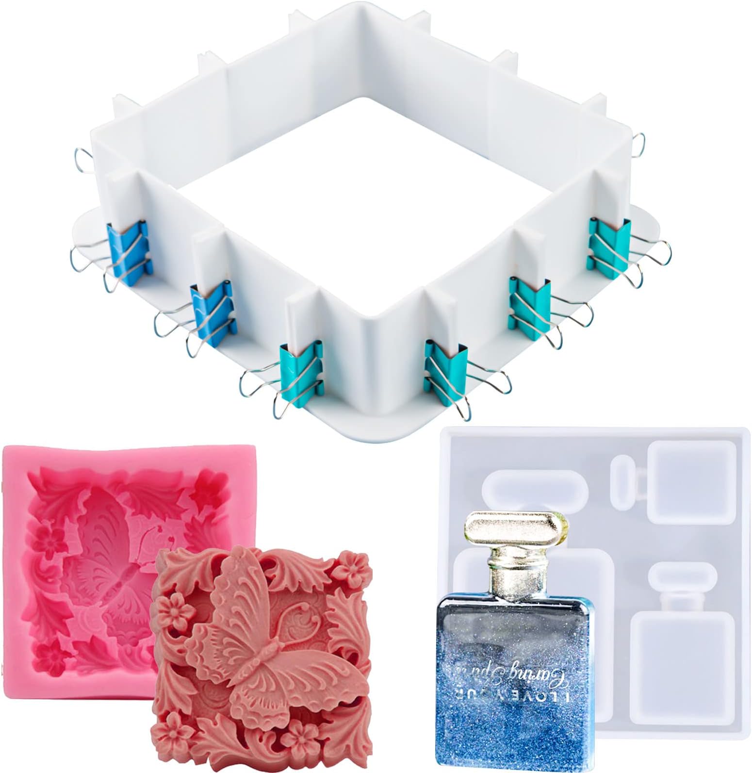 Adjustable Mold Housing for Silicone Mold Making Kit Mold Making Rubber Mold Master Silicone Housing Frame for DIY Silicone Molds,Resin Molds,Candle Molds,Soap Molds Making Casting Crafts and Gifts