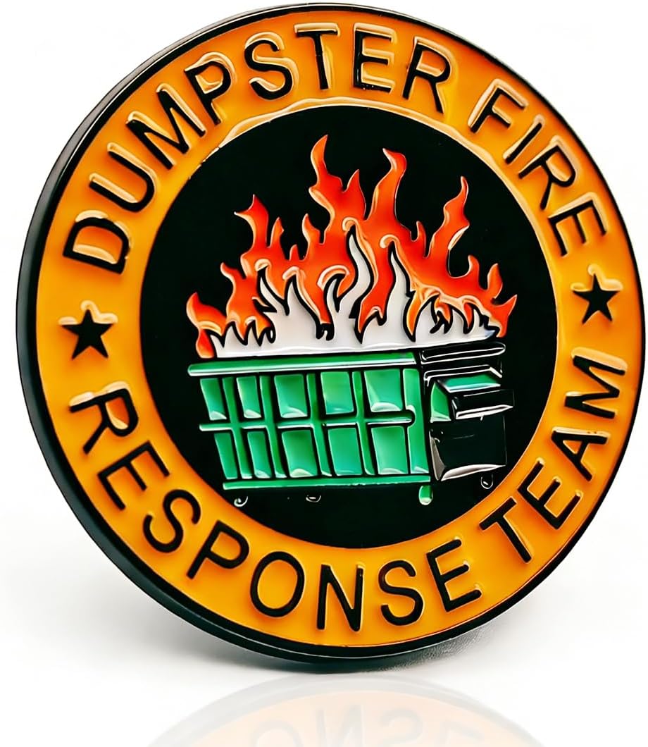 Dumpster Fire Response Team Enamel Pins - Alloy Badges for Jackets & Bags, Hilarious Sarcastic Gift for Coworkers, Boss, Team Leader