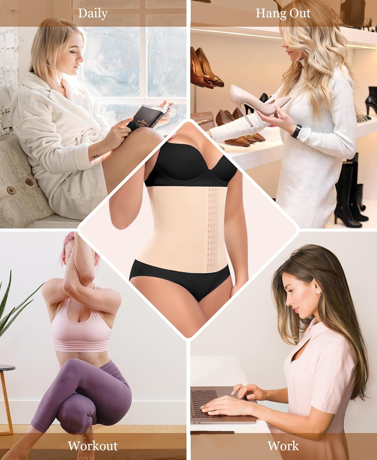 Ganado Waist Trainer for Women Corset Shapewear Tummy Control Waist Cincher Underbust Postpartum Girdle Body Shaper - Image 5