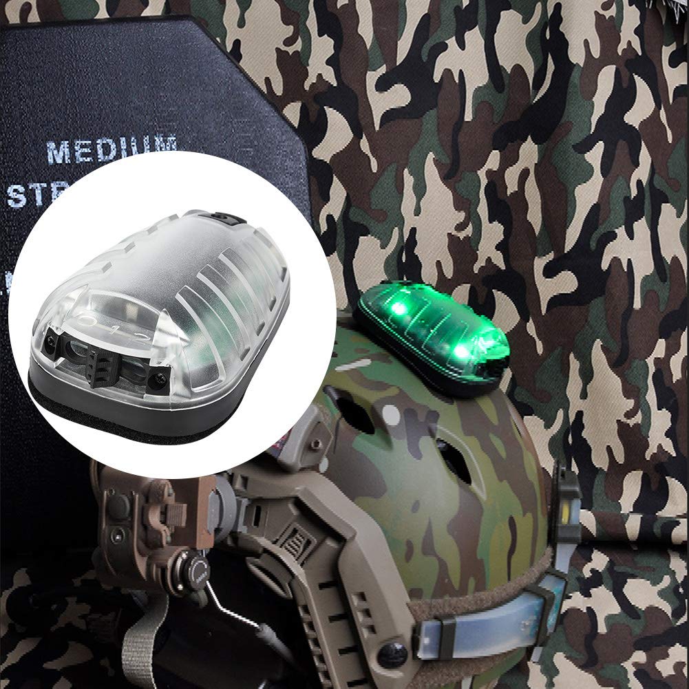 KIMISS Linterna LED Impermeable EX433-BK-GREEN con Flash IR, Luz de Seguridad para, Montaje en Casco, Múltiples Modos