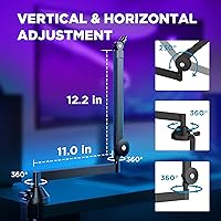 Vista 3 de InnoGear Low Profile Mic Arm, 360° Rotatable Microphone Boom Arm Mic Stand for Fifine AM8 K669B Blue Yeti HyperX QuadCast SoloCast AT2020, with Mic