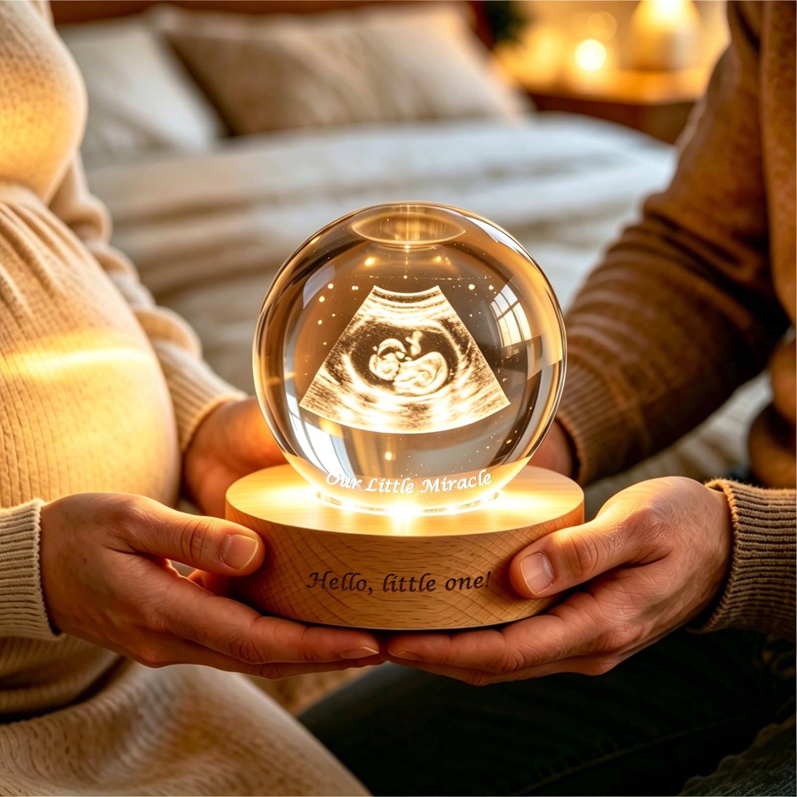 VYP Personalised 3D Crystal Photo Light, Baby Ultrasound Gift