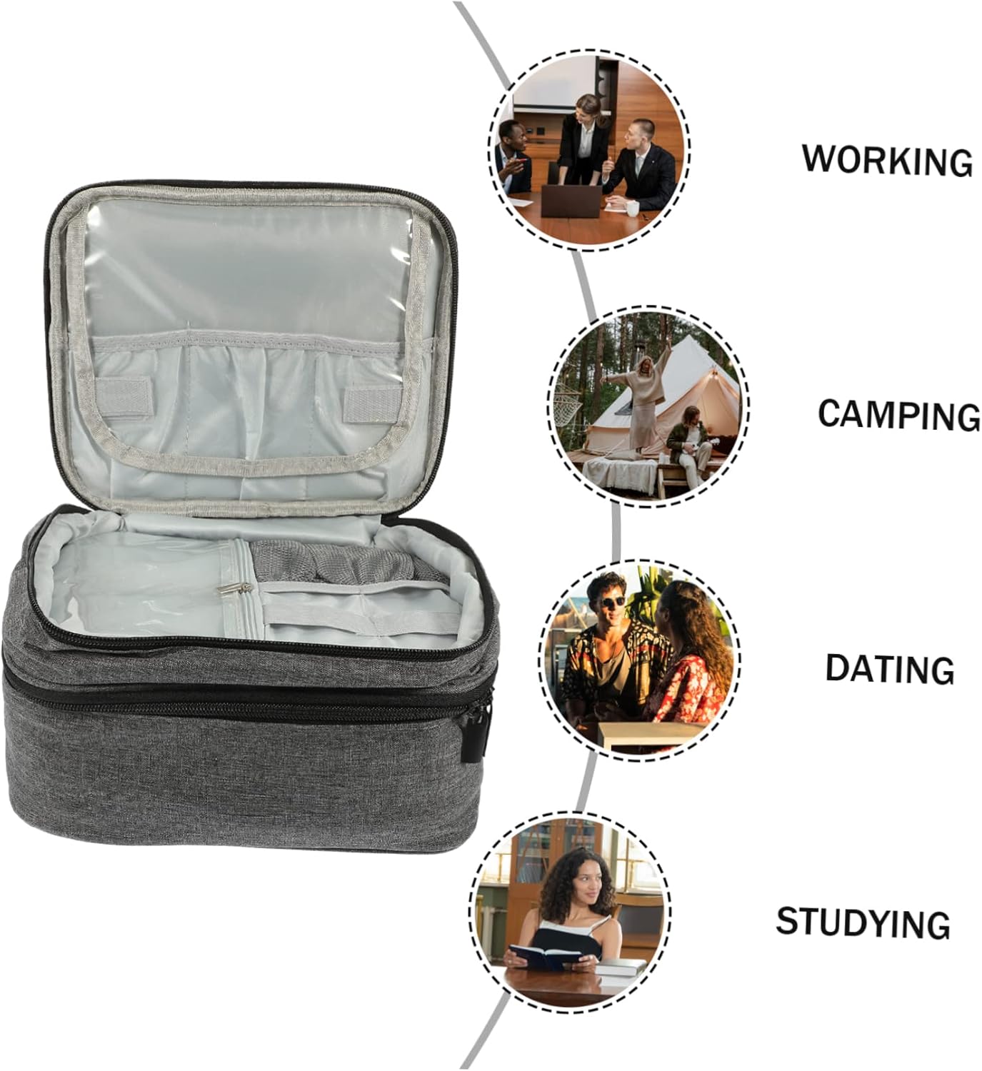 VICASKY Nail Polish Storage Bag Portable Organizer Bag 30 Slots Essential Oil Holder for Travel Manicure Set