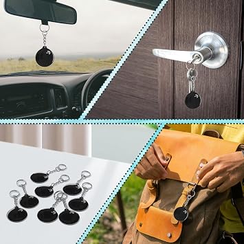 BABIQT 5pcs NFC Keyfobs Tags Black NTAG213 NFC Keychain Rewritable NFC Cards 137 Bytes Memory Compatible with All NFC-Enabled Smartphones & Device