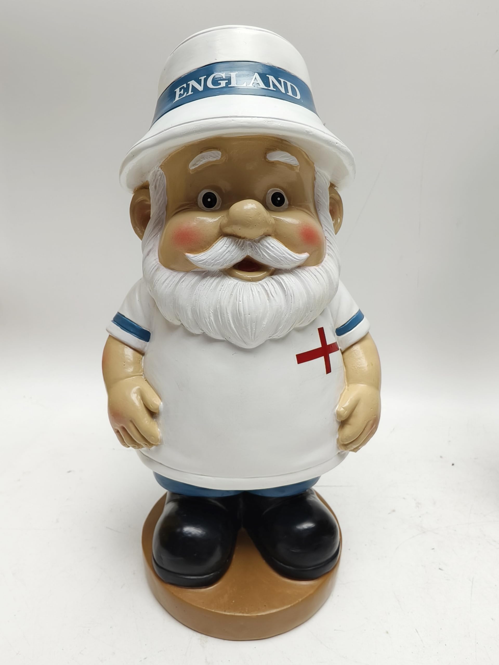 Garden Gnome Resin, England Theme, 24cm Height, Outdoor Sculpture